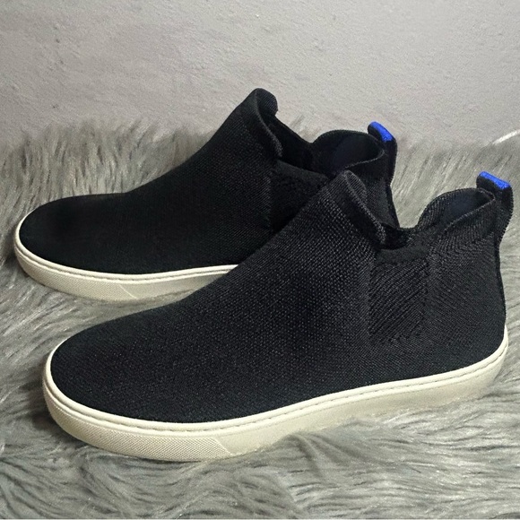 Rothy's The Chelsea Boot Knit Black High Top Knit Pull On Sneaker Size 8 - Picture 4 of 9